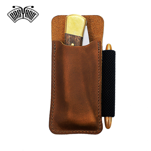 EASYANT Leather Pocket Organiser Pouch EDC Holster Belt Clip Sheath for Buck 110 Space Pen ► Photo 1/6