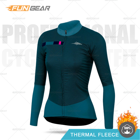 2022 Women Winter Jacket Triathlon Long Sleeve Cycling Sweatshirt Maillot ciclismo MTB Cycling Clothing Cycling Shirt Keep Warm ► Photo 1/1