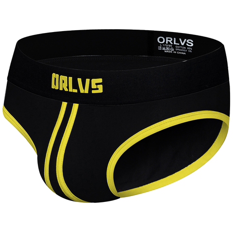 ORLVS Men's  Briefs Underwear Men Sexy Jockstrap Pouch Cuecas Man Cotton Panties Thongs Mesh Underpants Gay Slip Homme Srting ► Photo 1/6