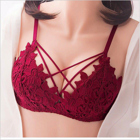Sexy Women Lace Floral Embroidery Bralette Sexy Lingerie Comfort Seamless Adjusted Bras For Women Wireless Push Up Bra Underwear ► Photo 1/6
