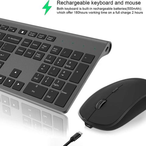 USA / Germany / France / Spain keyboard and mouse, wireless portable, built-in battery, long-term charging and use ► Photo 1/6