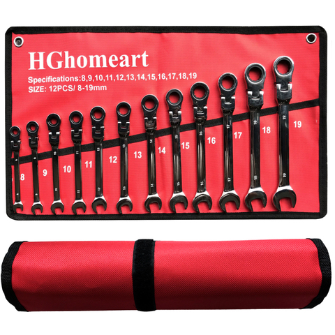 Key Ratchet Wrench Spanner Socket Tool Set Ratchet 5/7/12PCS Car Wrench Set Hand Tools Socket Head Wrench Set Adjustable Spanner ► Photo 1/6