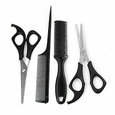 4Pcs Salon Professional Barber Hairdressing Set Hair Cutting Scissors Comb Thinning Shears Flat Teeth Barber Styling Tools ► Photo 1/1