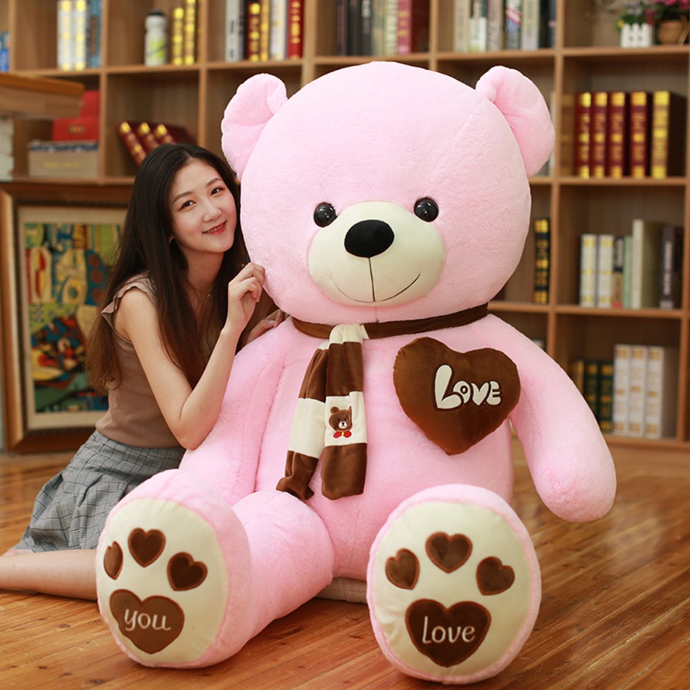 80/100cm Big Size I LOVE YOU Huge Stuffed Soft Teddy Bear Pillow Plush Gift Toy 