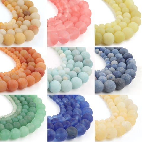 40 Style Natural Matte Stone Beads Amazonite Agates Aventurine Beads for Jewelry Making DIY Bracelet 15'' Original Mineral Beads ► Photo 1/6