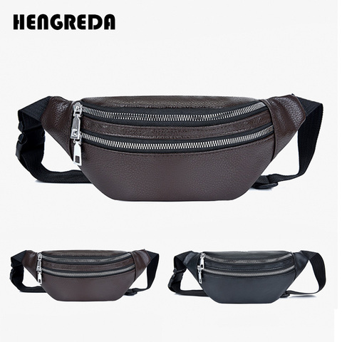 2022 Fanny Pack Waist Banana Bags PU leather Hip Bum Bag Travel Men Women Belt Bag Zip Phone Holder Money Pocket Wasitbag Sling ► Photo 1/6