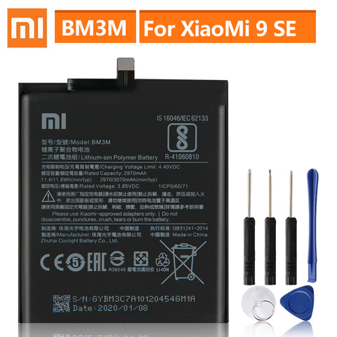 Original Replacement Battery For XiaoMi Mi9 SE Mi 9SE BM3M Genuine Phone Battery 3070mAh ► Photo 1/6