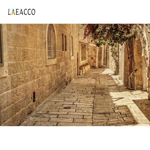 Laeacco Ancient city alley Backdrop Stone Town Journey Photography Customizable Photo Backgrounds For Photo Studio ► Photo 1/4