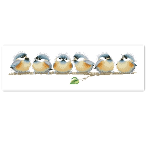 Chorus Line cross stitch kit animal birds 18ct 14ct 11ct white fabric cotton thread embroidery DIY handmade needlework ► Photo 1/1