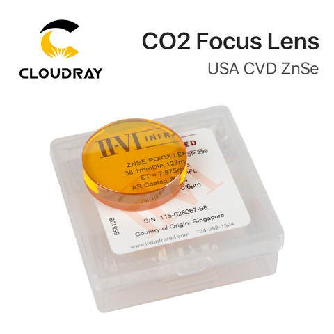 II-VI CVD ZnSe Focus Lens Dia. 38.1mm FL 127 190.5mm 5