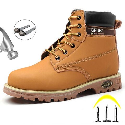 2022 Men Boots For Martin Boots Steel Toe Safety Boots  Leather Water Proof Work Shoes Puncture-Proof Winter Boots Safety Shoes ► Photo 1/6