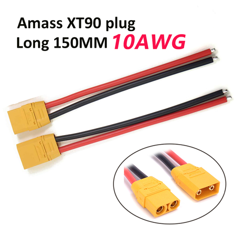 AMASS XT90 Male Female Connector Plug Pigtails with 150mm 10AWG Silicone Wire RC Battery Cable Wire for RC Lipo Battery ► Photo 1/6