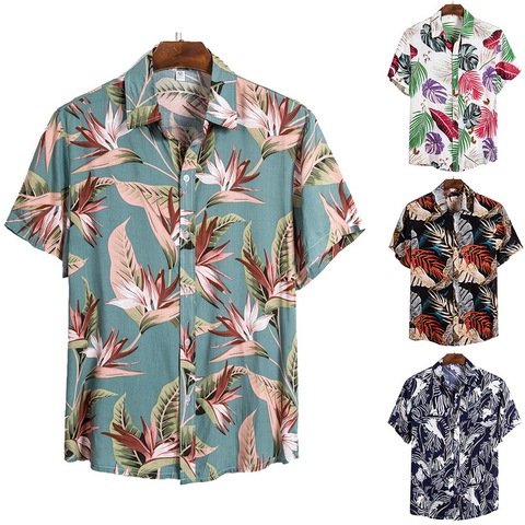 2022 New Arrival Men's Shirts Men Hawaiian Camicias Casual One Button Wild Shirts Printed Short-sleeve Blouses Tops ► Photo 1/6