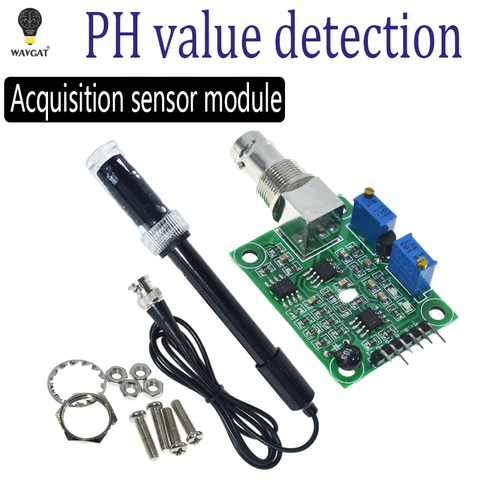 1Set Liquid PH 0-14 Value Detection Regulator Sensor Module Monitoring Control Meter Tester + BNC PH Electrode Probe For Arduino ► Photo 1/6