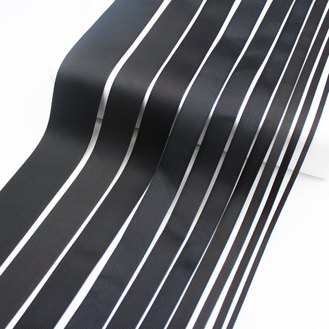 5 Meter/Lot Black Grosgrain Ribbon High Quality 100% Polyester Fabric Tape For Handmade Wrap Decoration ► Photo 1/6