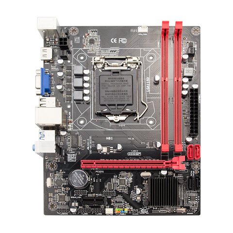 H81 Motherboard LGA 1150 Dual Channel DDR3 16G Memory SATA 3.0 HDMI For Intel LGA1150 I3 I5 Core I7 Pentium Celeron Mainboard ► Photo 1/6