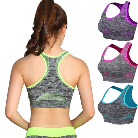 Shockproof Quick Dry Sports Bra Women Padded Gather Yoga Bra Push Up Gym Running Bra Seamless Workout Fitness Bra Top ► Photo 1/6