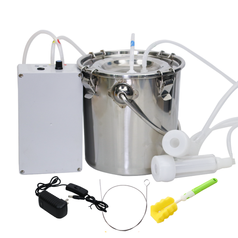 New 5L Electric Milking Machine for Cattle Goat 220V Pulsating Milking Machine Stainless Steel Milker Bucket Farm Livestock Tool ► Photo 1/6