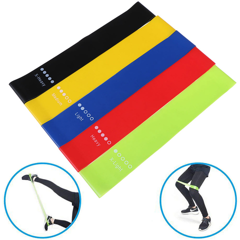 Yoga Resistance Rubber Bands Indoor Outdoor Fitness Equipment 0.35mm-1.1mm Pilates Sport Training Workout Elastic Bands 5 Colors ► Photo 1/6