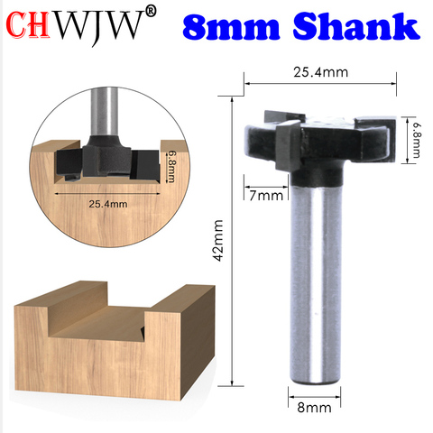 CHWJW 1PC 8mm Shank Flush trim bit Z3 Milling Straight Edge Slotting Milling Cutter Cutting Handle for Wood Woodwork ► Photo 1/5