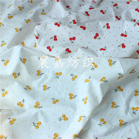 145cm X50cm High Quality Soft spots Red Cherry Cotton Fabric, Make Shirt, Dress, Underwear, Cloth ► Photo 1/5