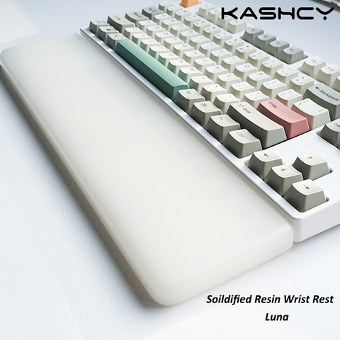 Kashcy Solidified Resin Pure White Luna Palm Rest For Ergonomic Gaming Mechanical Keyboard Wrist Support Pad ,60 87 104 108keys ► Photo 1/6