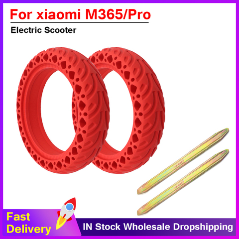 8.5 inch tyre Electric Scooter Honeycomb Shock Absorber Damping red Tyre Durable Rubber Solid Tire For Xiaomi Mijia M365 pro ► Photo 1/6
