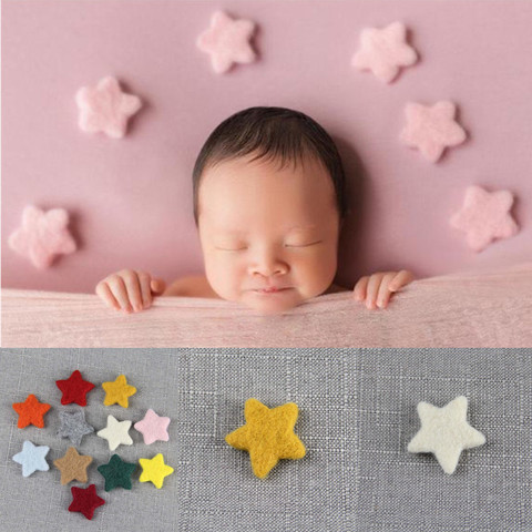 5Pcs Newborn Photography Props Wool Felt Stars Infant Photo Shooting Decor Accessories Baby Photo Shooting Photography Props ► Photo 1/6