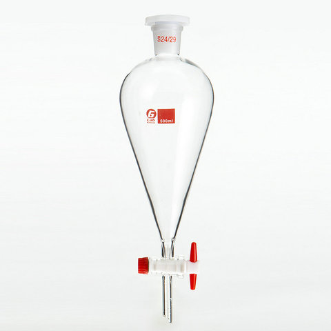 1pcs 60ml to 2000ml pear-shaped Clear And Thick Separating Funnel with PTFE Piston for Lab experiment ► Photo 1/5