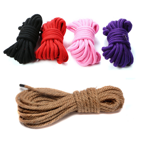 5m/10m Sex Slave Bondage Rope Thick Cotton Restraint Erotic Role play Toys Soft Cotton Rope For Couples Adult Games Product ► Photo 1/6