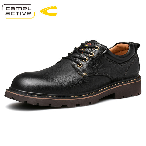 Camel Active New England Genuine Leather Shoes Lace-up Men Casual Shoes Hand-stitched Thick-soled Men's Shoes Footwear Man ► Photo 1/1