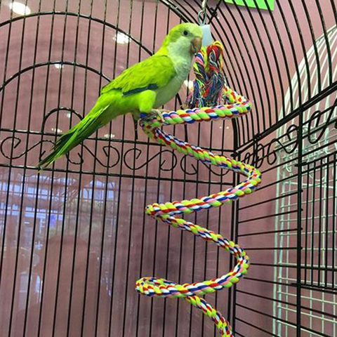 New Parrot Rope Hanging Braided Budgie Chew Rope Bird Cage Cockatiel Toy Pet Stand Training Accessories Conure Swing Supplies ► Photo 1/6