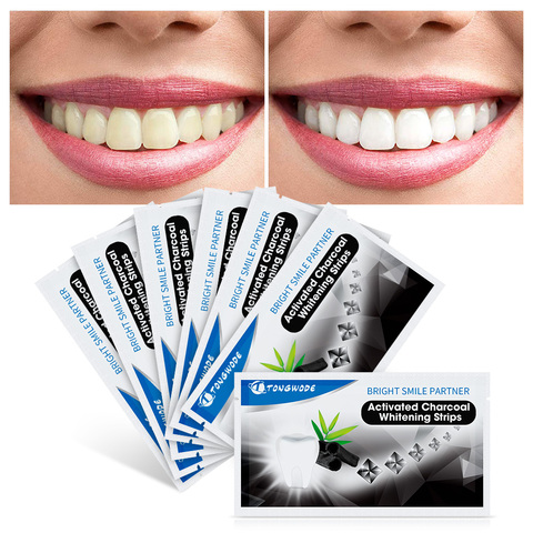 Activated Charcoal Teeth Whitening Strips with Dental Bleaching Accelerator Led Light Remove Tooth Tartar for Teeth Whitening ► Photo 1/6