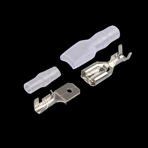50Sets(200pcs) 6.3mm Wire Connectors Crimp Terminals Crimp Female/Male Spade Terminals With Transparent Insulating Sleeves 6.3 ► Photo 1/5