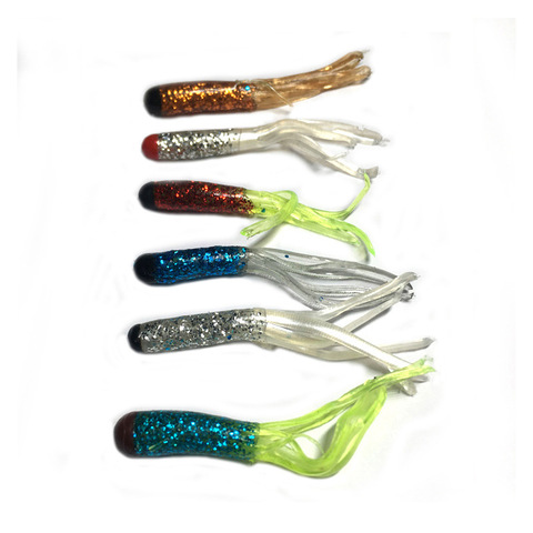 20pcs/lot Tubular Lures Multi-color Soft Baits 5cm/0.6g Artificial Silicone Beard Lure Wobblers Carp Fishing Gear tackle ► Photo 1/6