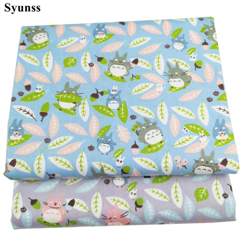 Syunss Gray Blue Cute Totoro Print Cotton Fabric for Diy Patchwork Quilting Baby Cribs The Cloth Cushions Blanket Sewing Tissus ► Photo 1/3