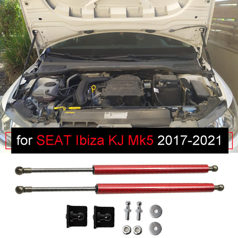 for SEAT Ibiza KJ Mk5 2017-2022 Front Bonnet Hood Modify Gas Struts Carbon Fiber Lift Support Shock Damper Accessories Absorber ► Photo 1/6