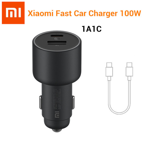 Xiaomi Mi Car Charger 100W  MAX 1A1C Fast Charging Dual-port USB-A USB-C Smart Device Fully Compatible With Light Effect Display ► Photo 1/6