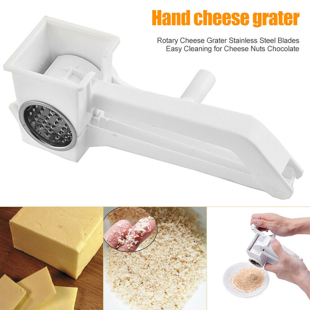 Upors Plastic Hand-Cranked Cheese Grater Rotary Ginger Slicer Grater Cutter  for Chocolate with Stainless Steel
