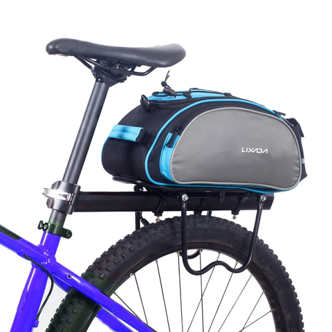 Lixada 13L Multifunctional Bicycle Rear Seat Bag Outdoor Cycling Bike Rack Bag Rear Trunk Pannier Backseat Bag Handbag ► Photo 1/5
