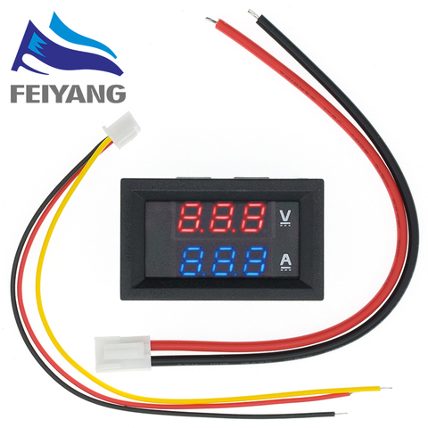 10pcs  DC 0-100V 10A Digital Voltmeter Ammeter Dual Display Voltage Detector Current Meter Panel Amp Volt Gauge 0.28