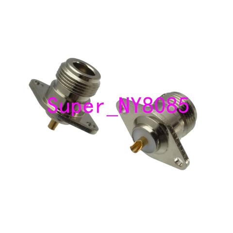 1pce Connector N female jack 2-hole rhombic flange solder cup panel antenna mount socket ► Photo 1/3