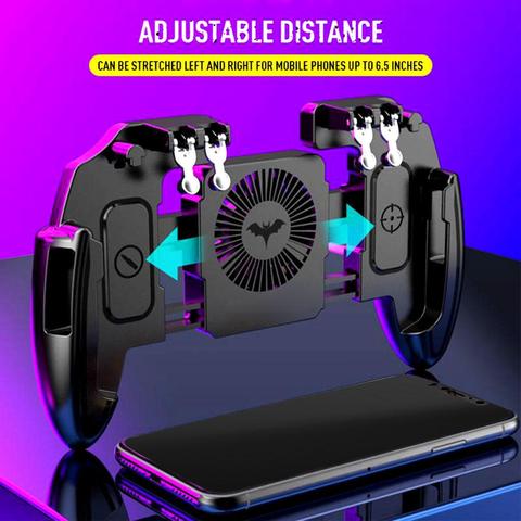 Six Finger Cooling Fan Phone Game Controller Gamepad Shooting Trigger for PUBG ► Photo 1/6