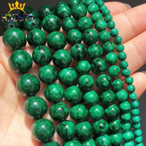 Malachite Green Jades Beads Round Loose Stone Beads For Jewelry Making DIY Bracelet Charms Accessories 15inches 4/6/8/10/12mm ► Photo 1/6