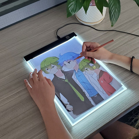 A4 Ultra-Thin Portable LED Light Box Tracer Dimmable Brightness USB Power LED Tracing Light Pad Board for Drawing Sketching ► Photo 1/6