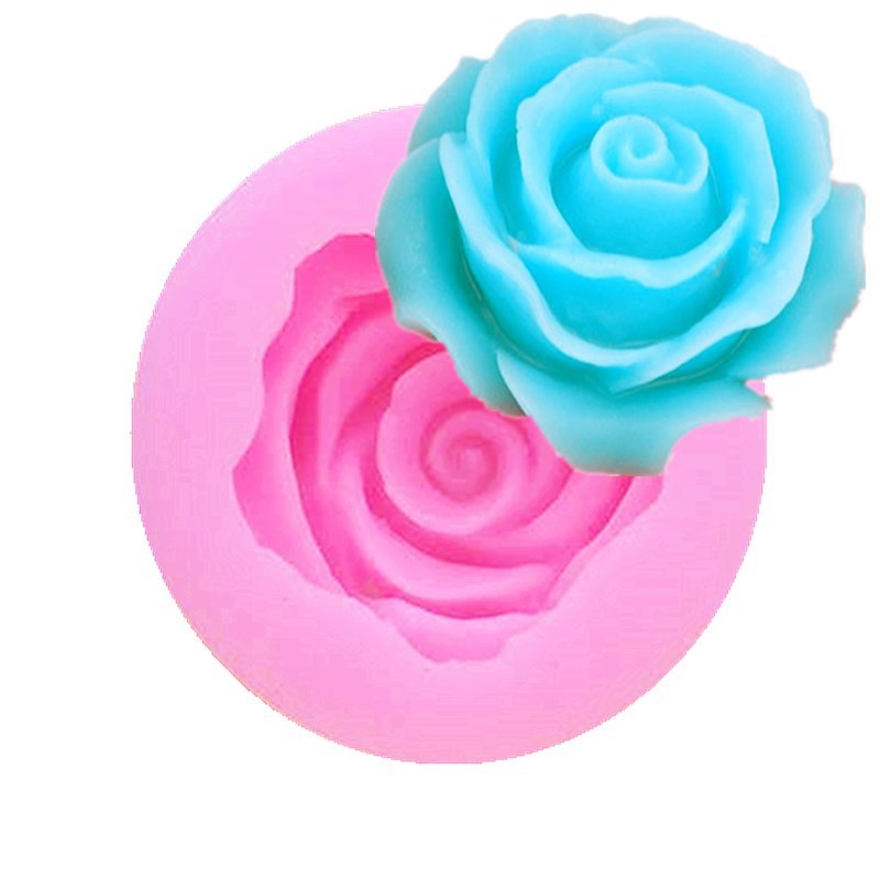 3D Round Rose Flowers Shape Silicone Soap Mold DIY Handmade Making Fondant Decor 