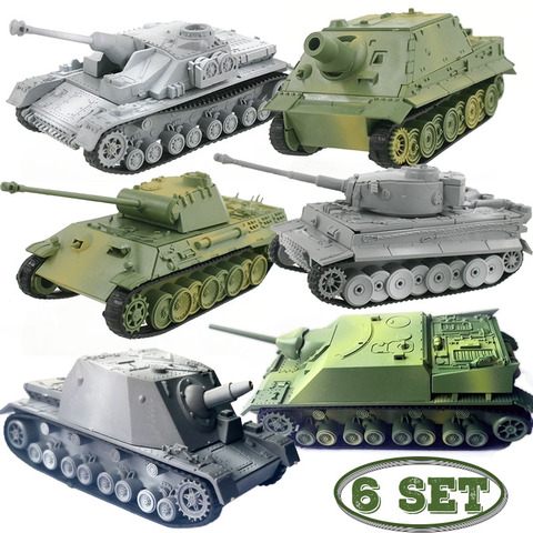 6set Different Tank Model Building Kits Military Assembly Educational Toys Decoration Material Panther Tiger Turmtiger Assault ► Photo 1/6