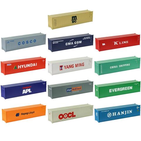 10pcs HO Scale 1:87 40ft Shipping Container Model Trains Wagons Railway Carriages C8746 ► Photo 1/6