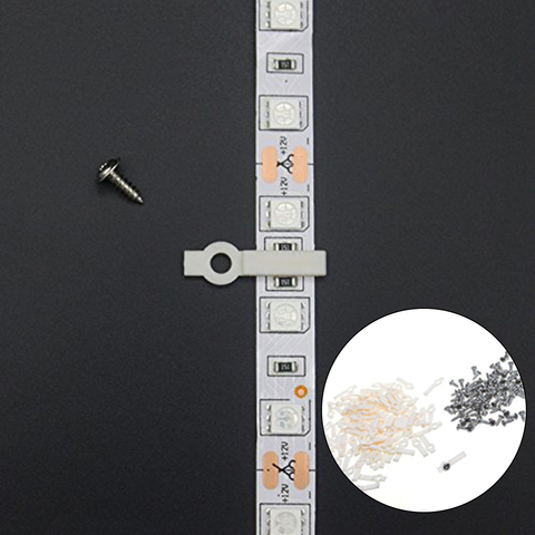 50pcs LED Connector Silicon Clip for Fixing 8mm 10mm PCB Non-waterproof 3528 5050 5630 LED Strip Bracket Clamp with 50pcs Screws ► Photo 1/6