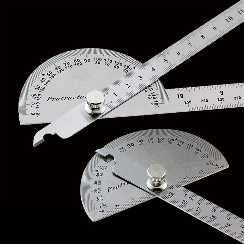 Stainless Steel Protractor Round Angle Finder Craft Tool Ruler Machinist K5Z7 